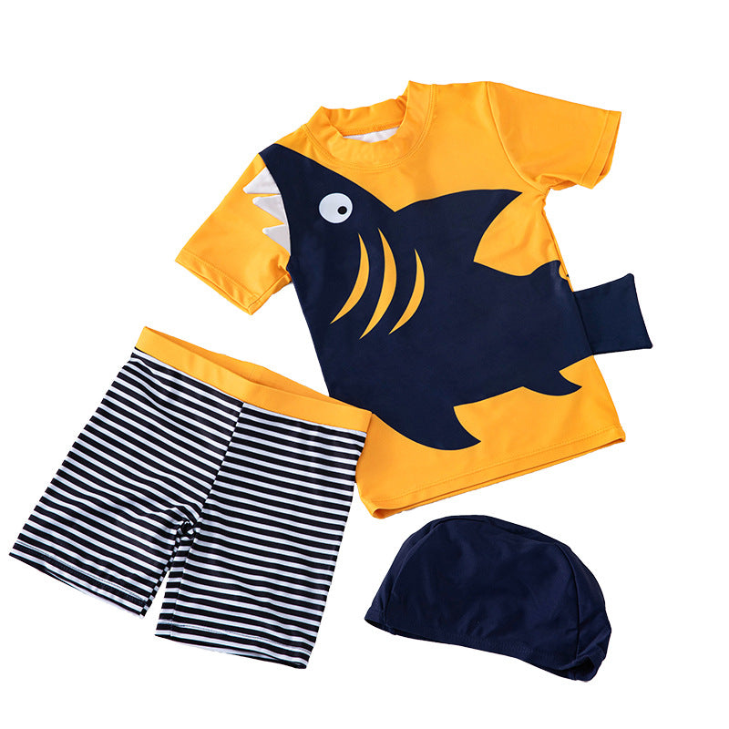 Boys Shark Short Sleeve Swimwear Set