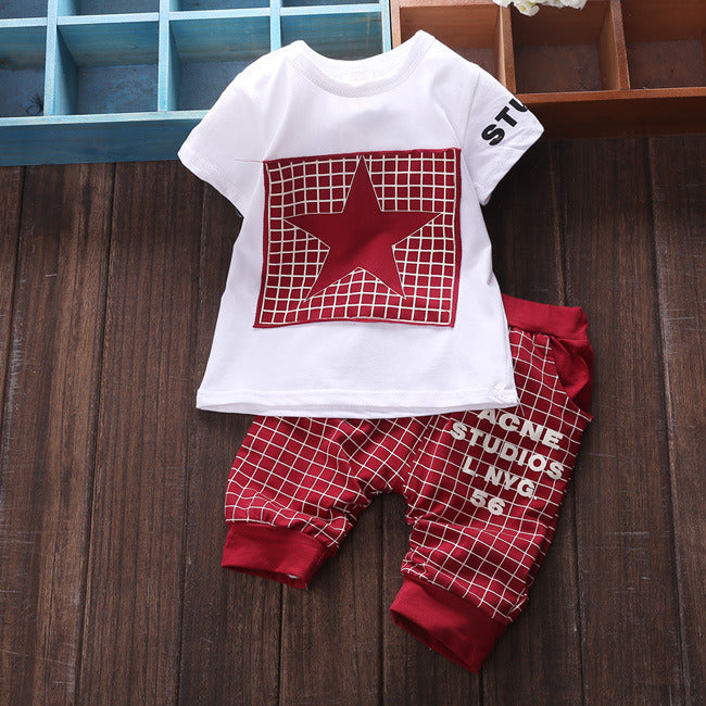 Short Sleeve Star T-shirt With Shorts Set