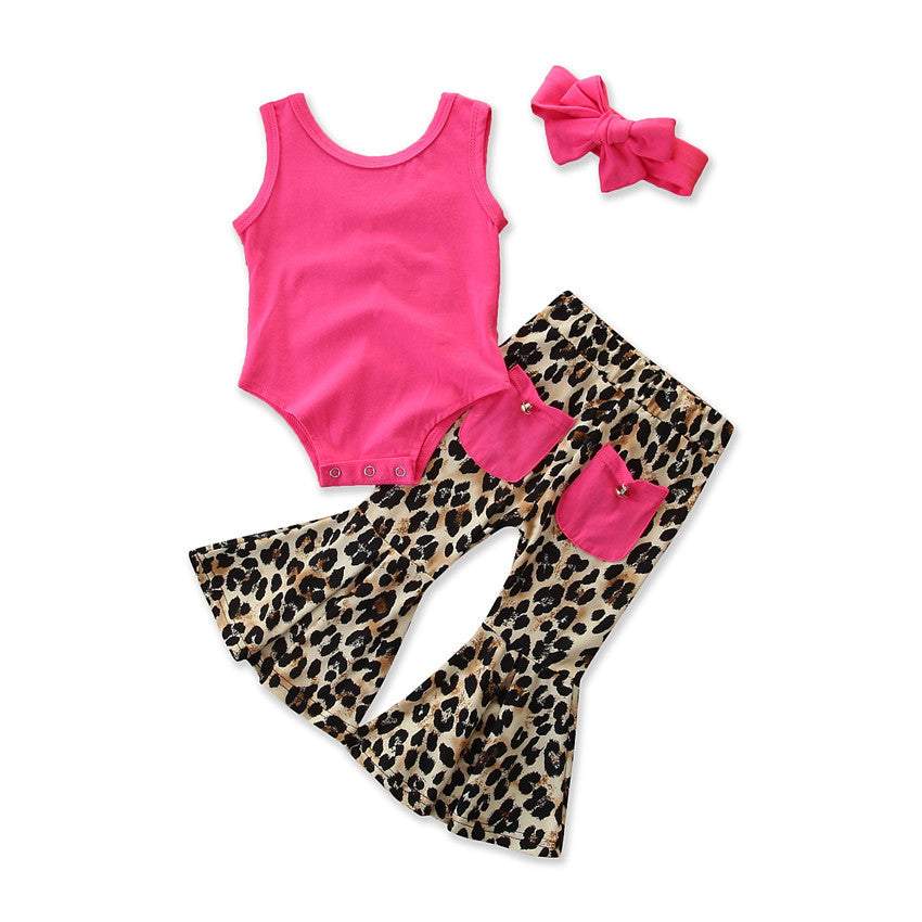 Romper And Leopard Flared Pants
