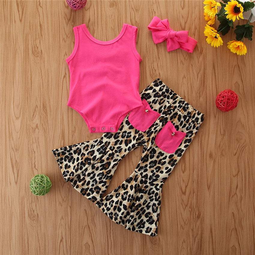 Romper And Leopard Flared Pants