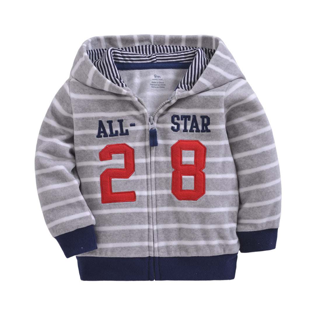 Outwear Print Hooded Zipper Jackets