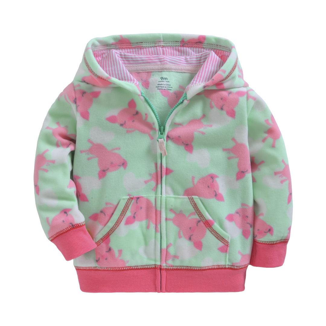 Outwear Print Hooded Zipper Jackets
