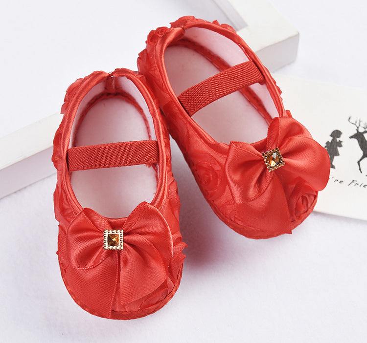 Newborn Girl Bow/Flower Casual Flat Sole Anti-Slip Soft Shoes