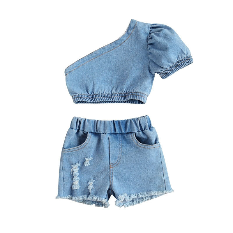 Toddler Girls Halter Denim 2pc Set