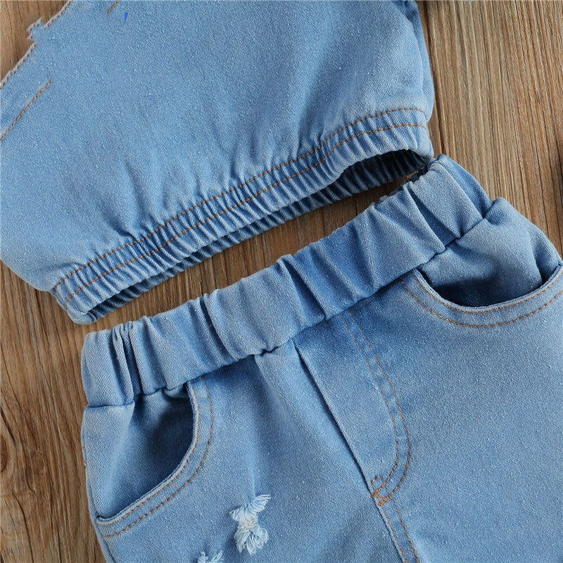 Toddler Girls Halter Denim 2pc Set