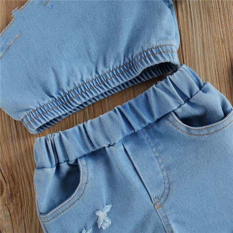 Toddler Girls Halter Denim 2pc Set