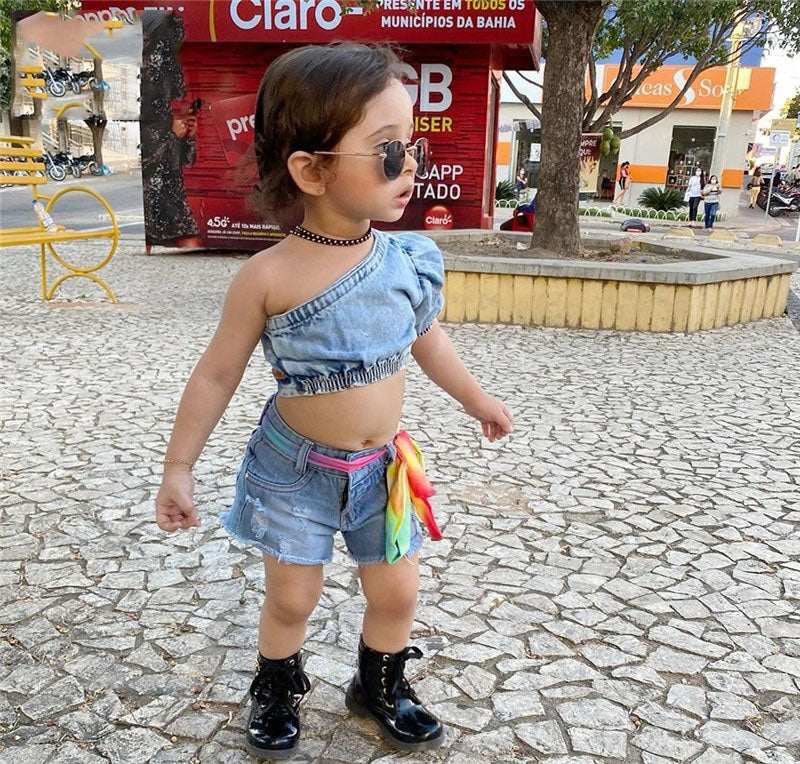 Toddler Girls Halter Denim 2pc Set