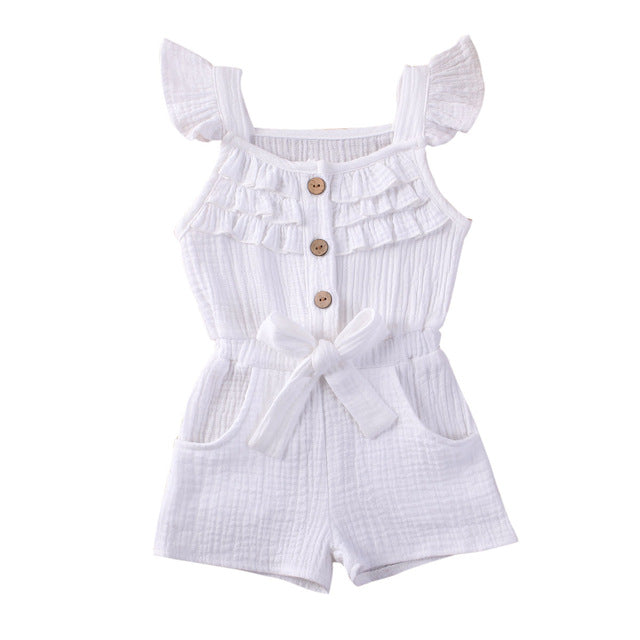 Linen Toddler Girl Romper
