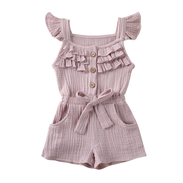 Linen Toddler Girl Romper