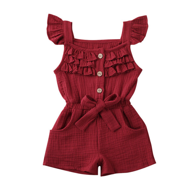 Linen Toddler Girl Romper