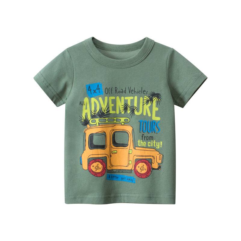 Summer Boys Short Sleeved Full Printed T Shirt