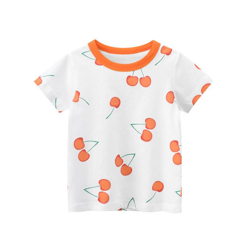 Girls Cherry Short-Sleeved T-Shirt - Style for Summer