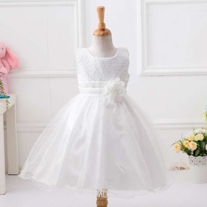 Toddler Solid Color Sequin Girls Short Dress - Princess Style