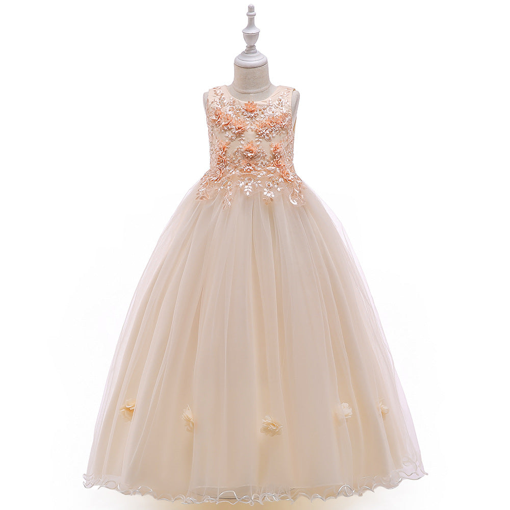 Flower Girl Sleeveless Long Princess Dress