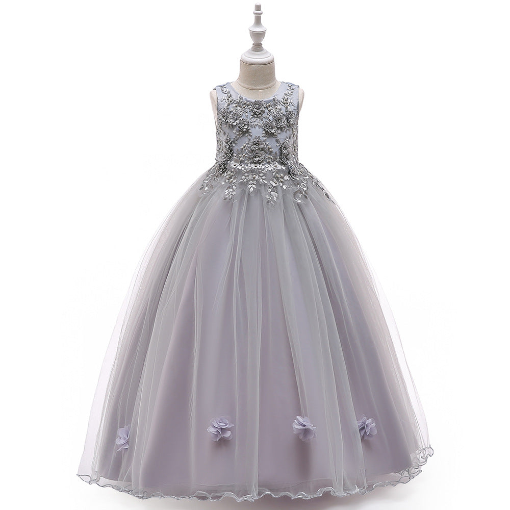 Flower Girl Sleeveless Long Princess Dress