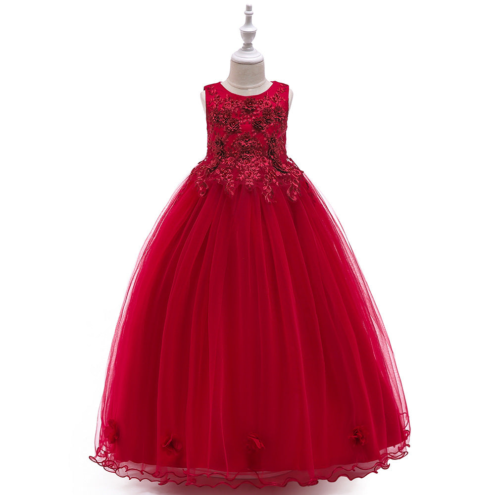 Flower Girl Sleeveless Long Princess Dress