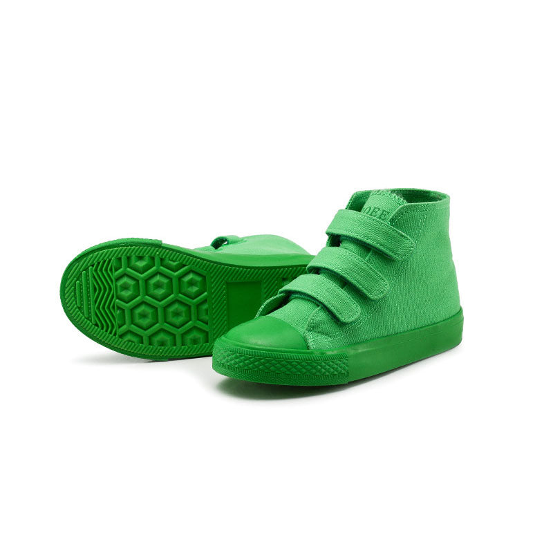 Canvas Velcro High top Solid color Sneakers