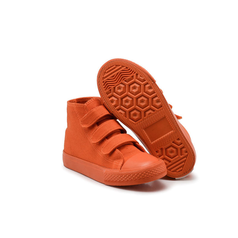 Canvas Velcro High top Solid color Sneakers