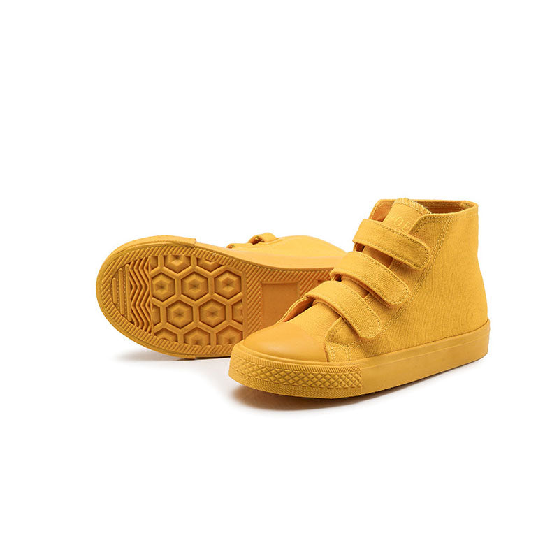 Canvas Velcro High top Solid color Sneakers