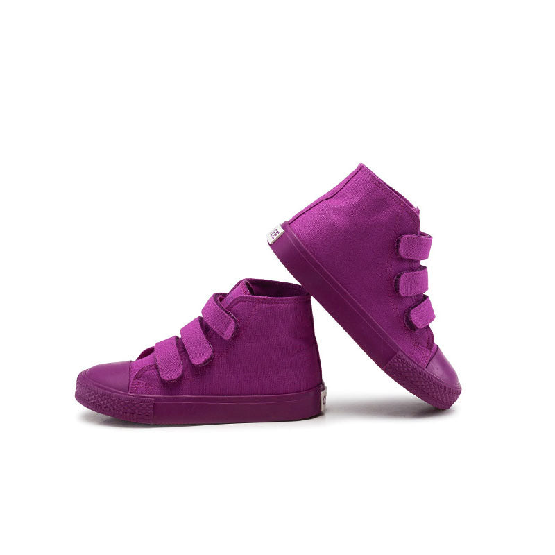 Canvas Velcro High top Solid color Sneakers