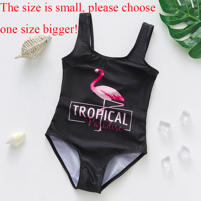 Girls Summer One Piece Printed Swimsuit