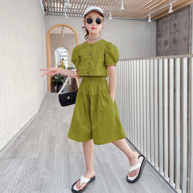 Big Kids Korean Style Western Fashion Trendy Two piece Set