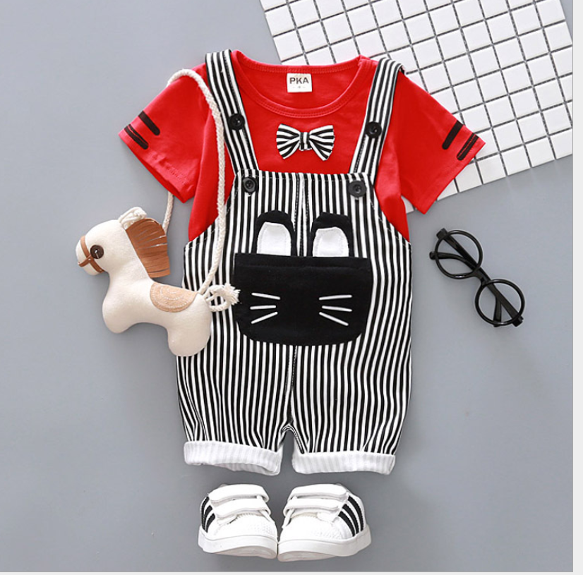 Infant Boys Cartoon Strap 2pc Set