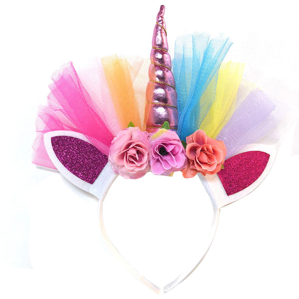 Princess Rainbow Mesh Unicorn Headband