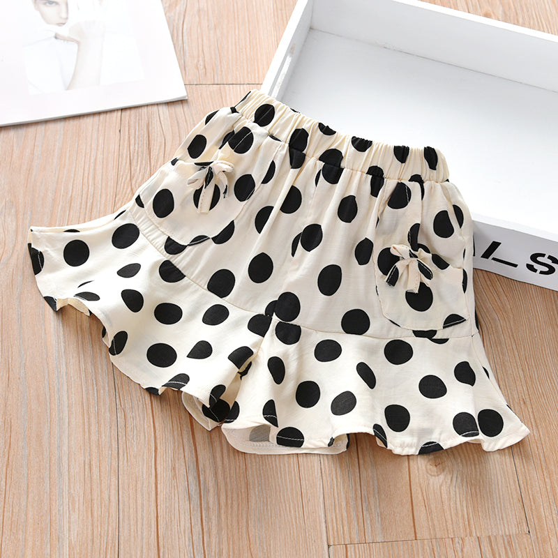 Girls Lace Cherry Printed Shorts