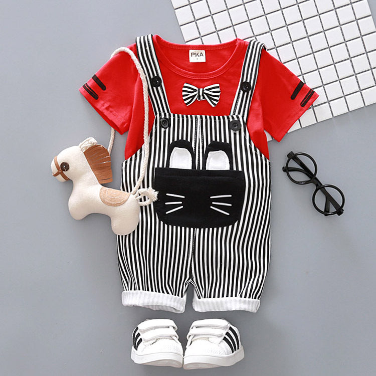 Infant Boys Cartoon Strap 2pc Set