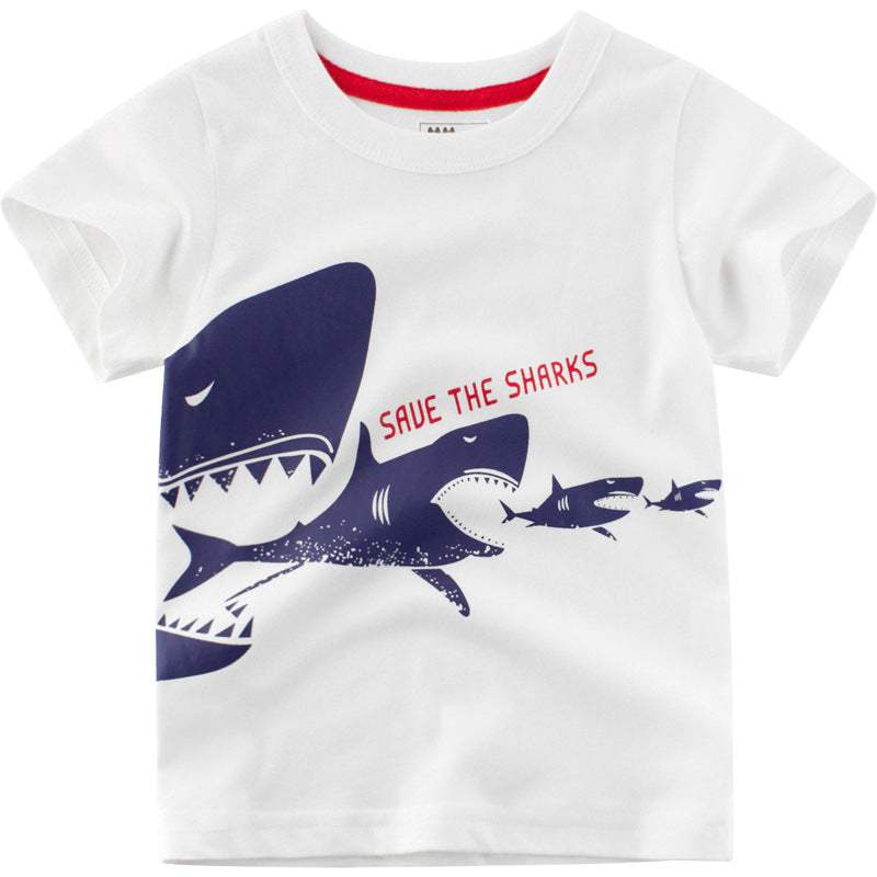 Summer Children's Shark Short Sleeve T-Shirt