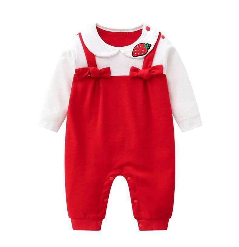 Newborn Casual Fruits Long Sleeve Pure Cotton Romper