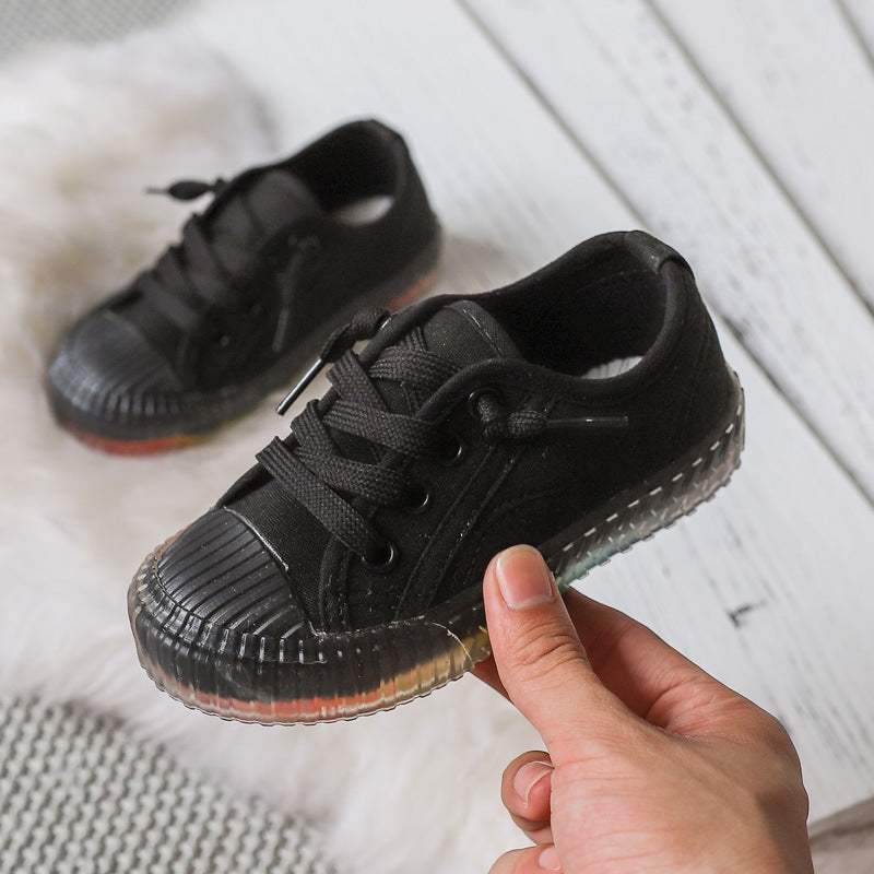 Casual Kids Canvas Fashion Clear Bottom Non-slip Sneakers