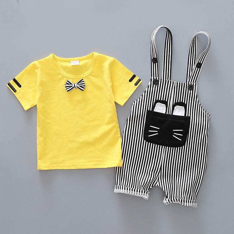 Infant Boys Cartoon Strap 2pc Set