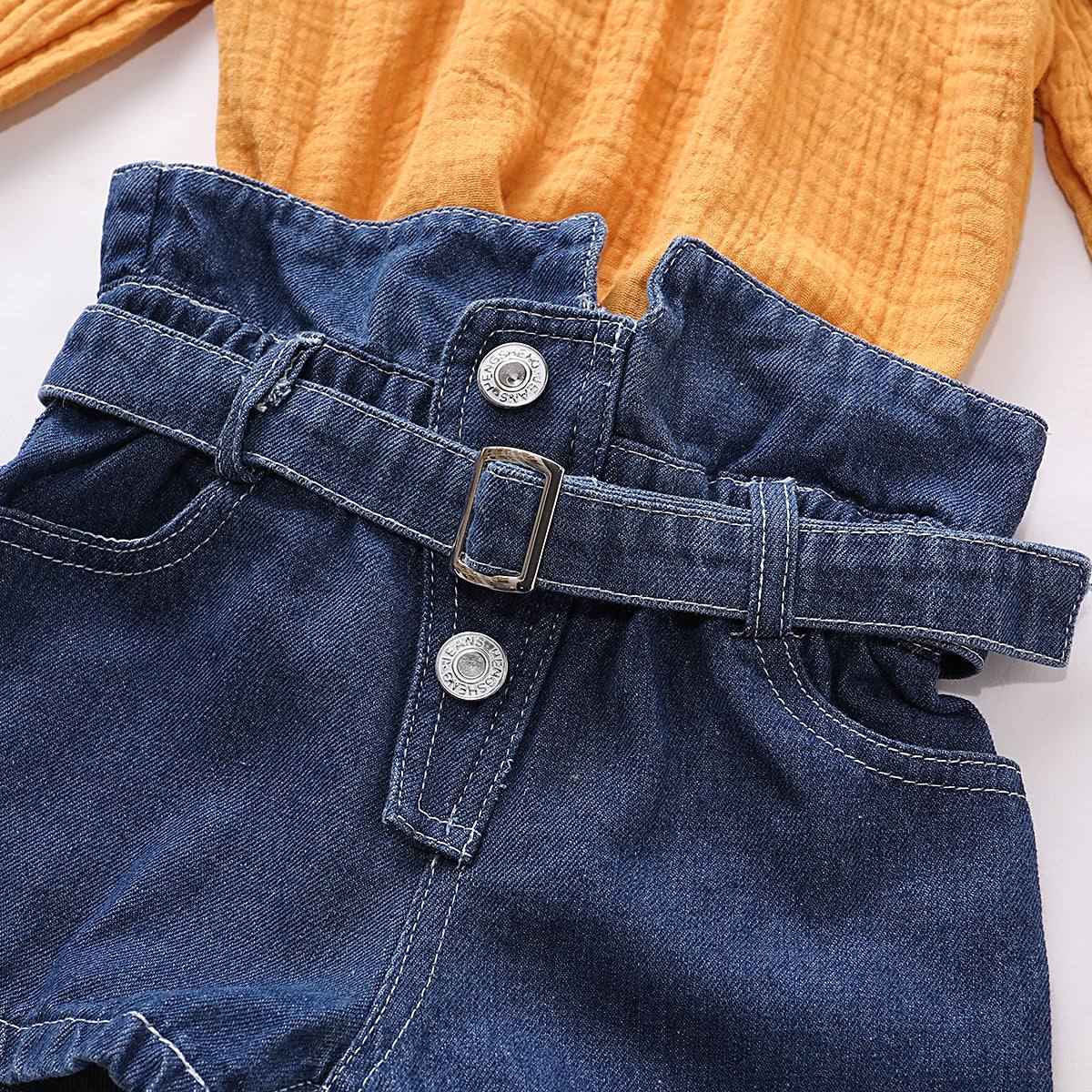 Baby Pure Cotton & Linen Denim Suit