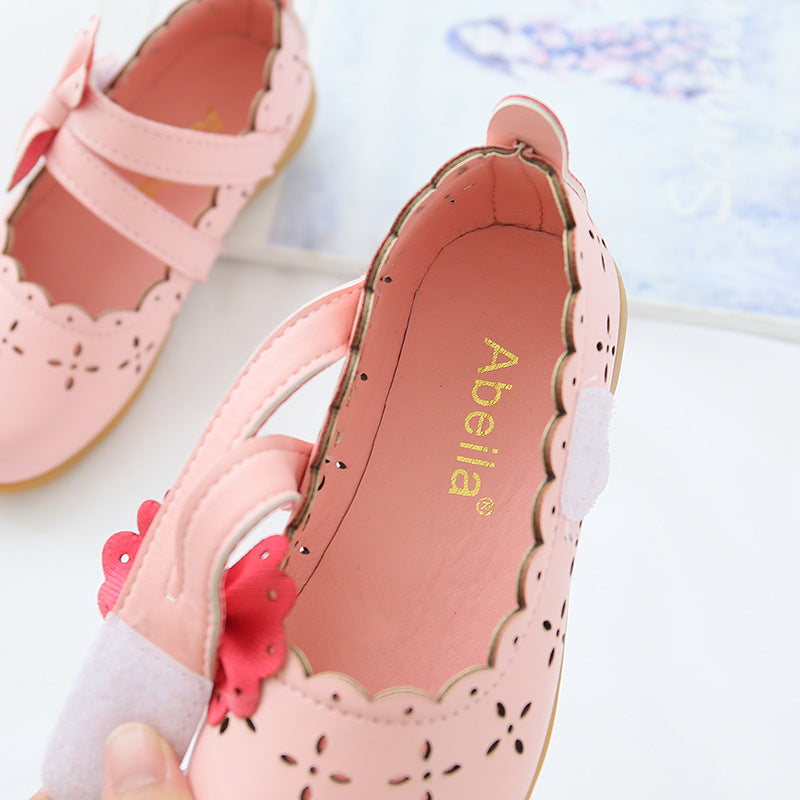 Little Girl Bowknot Leather Shoes
