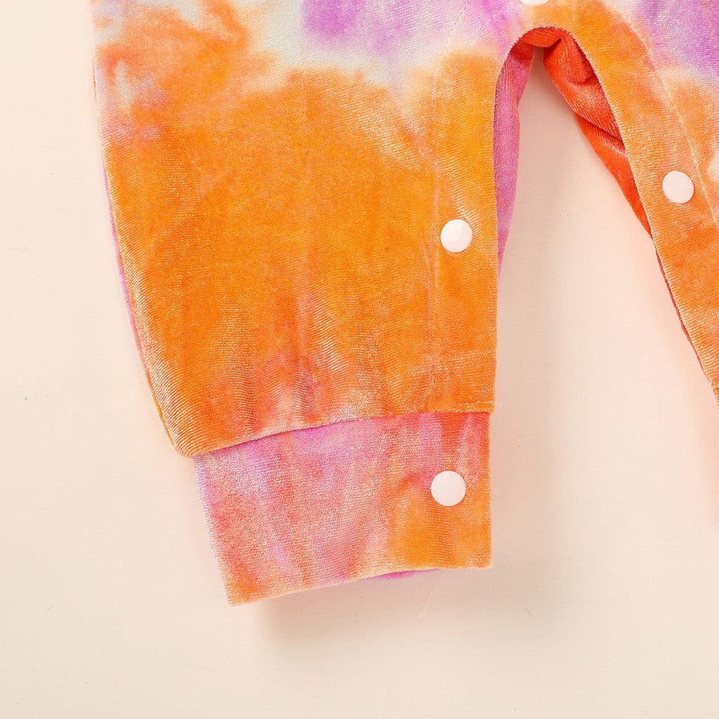 Tie Dye Romper Hooded Baby Jumpsuit