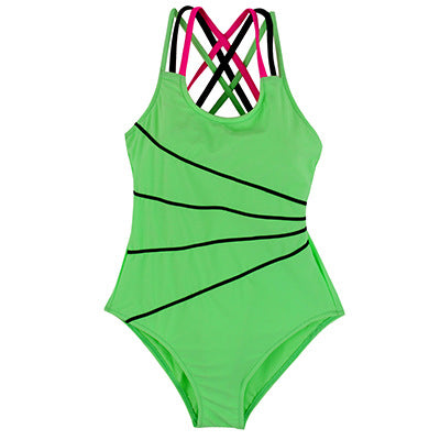 Children's Colorful strap One piece swimsuit