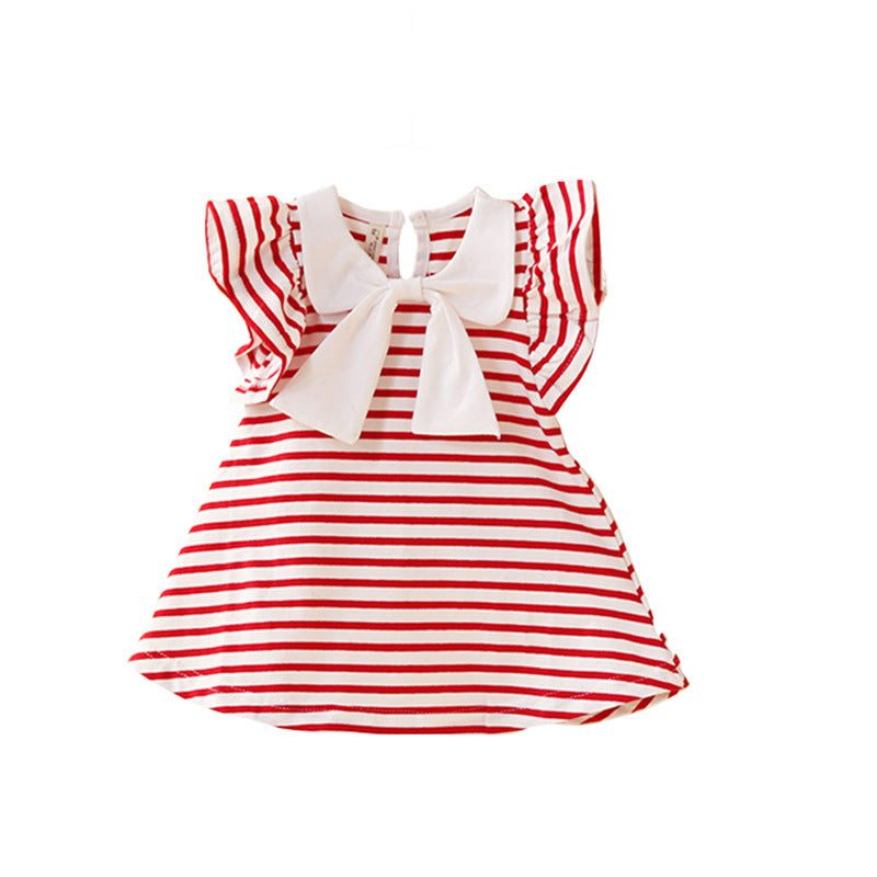 Girls Old Striped High-quality Cotton Dress