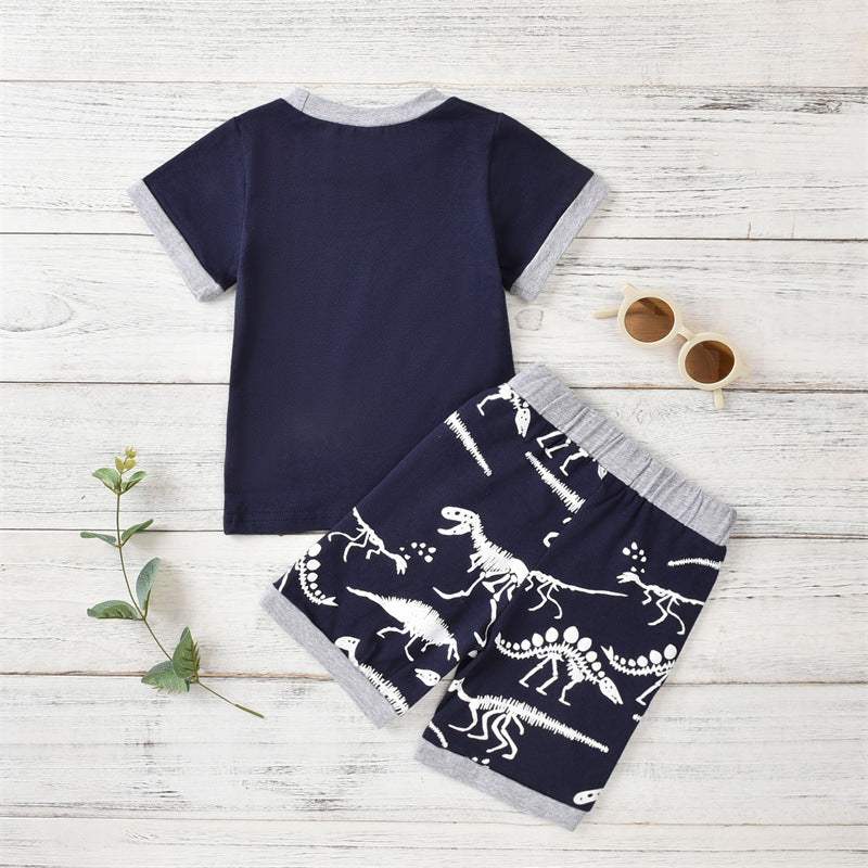 Summer Short-sleeved Dinosaur 2pc Set