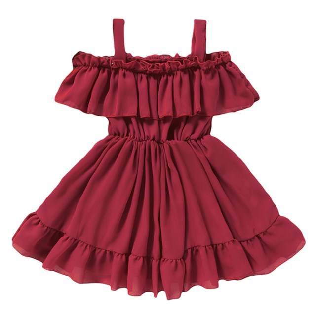 Girls Fashion Casual Solid Color Dresses