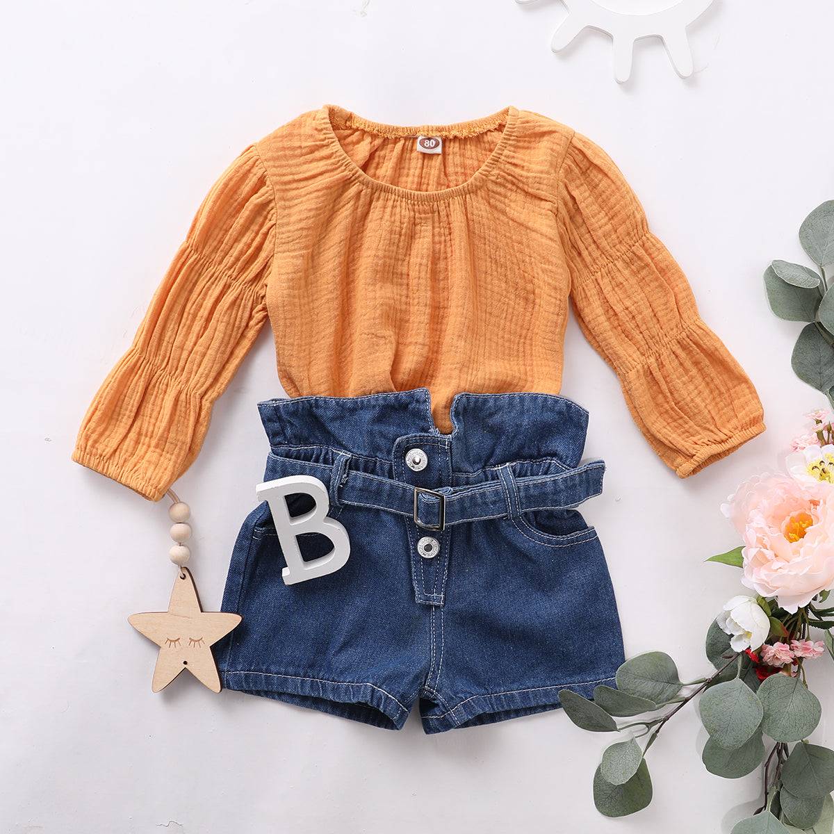 Baby Pure Cotton & Linen Denim Suit
