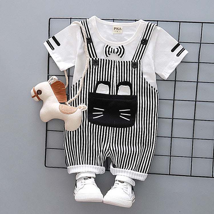 Infant Boys Cartoon Strap 2pc Set