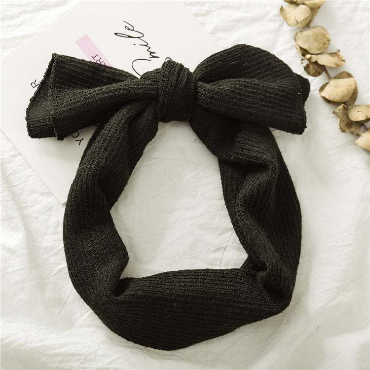 Baby Girls Solid Color Bunny Bow Hair Bands
