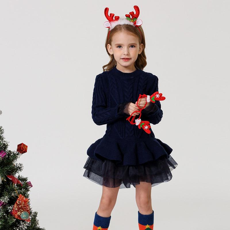 Classy Warm Sweater TuTu Girl Dress
