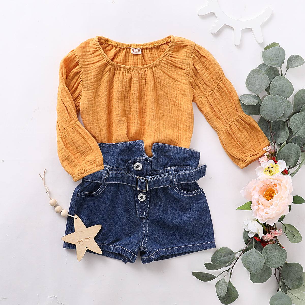 Baby Pure Cotton & Linen Denim Suit