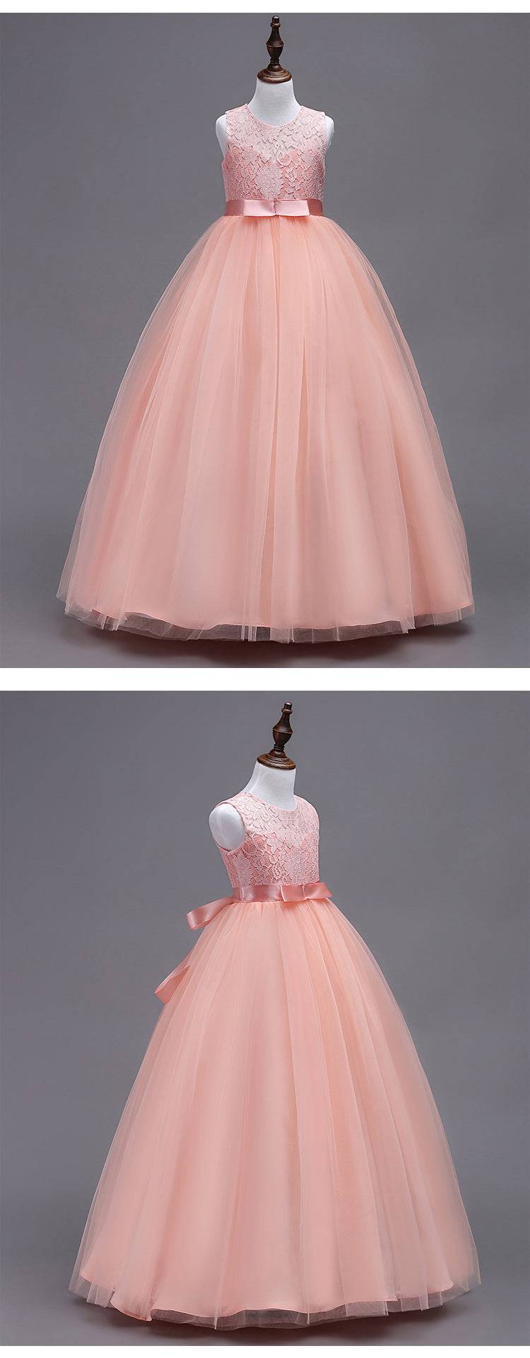 Girls Solid color Party Performing Princess Dress
