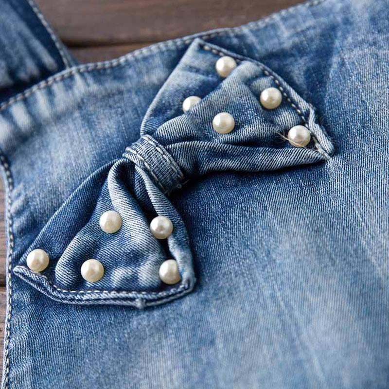 Girls Fashionable Style Faded Jeans Jumper