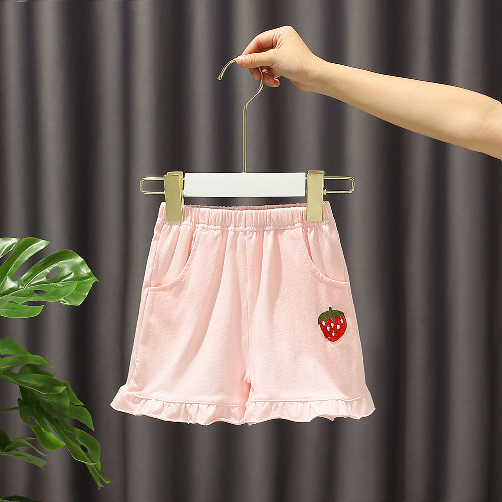 Girls Lace Cherry Printed Shorts