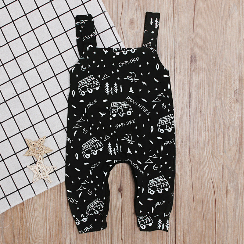 Camper Printed Letter Overalls